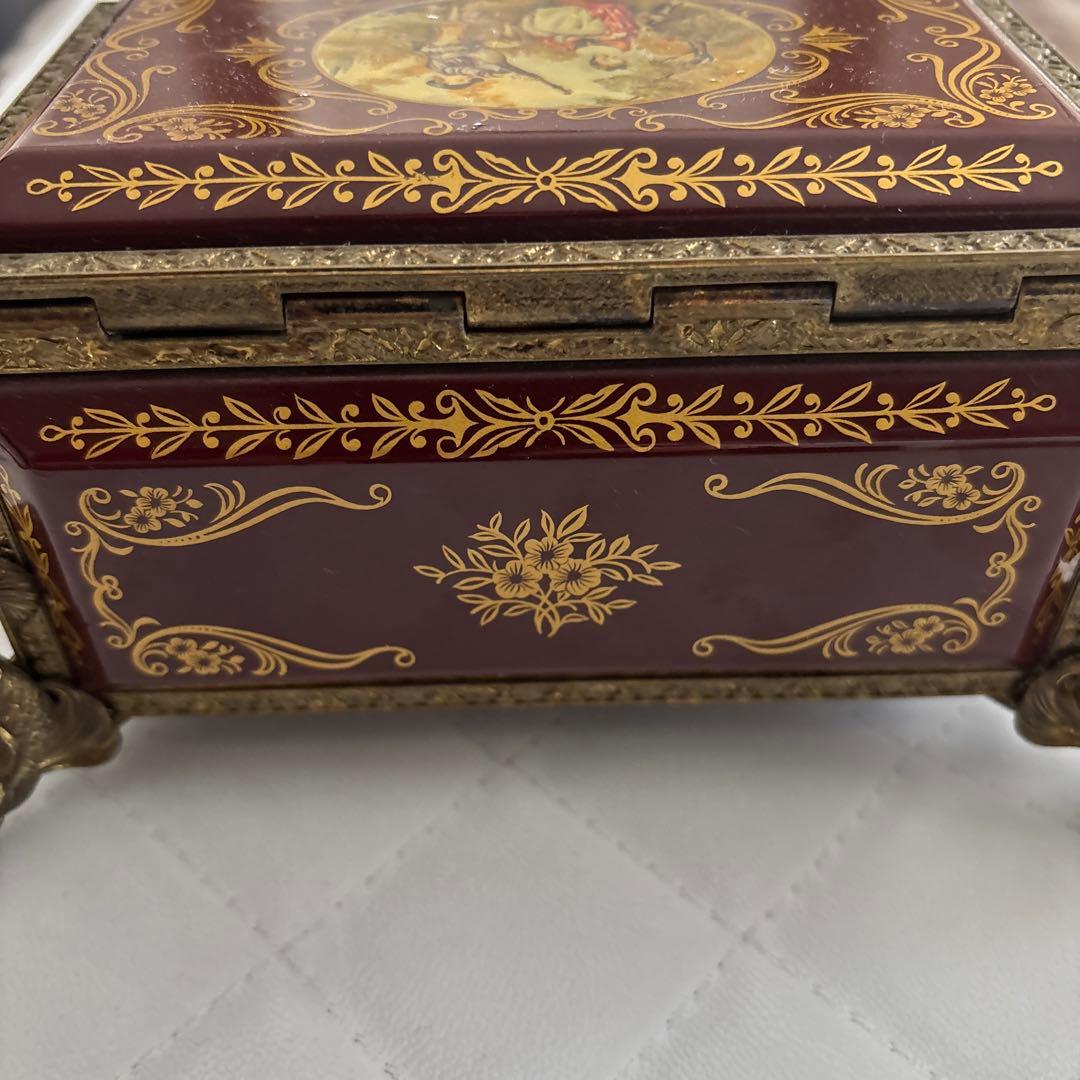 【ヴィンテージ】イタリア風 象嵌細工調 オルゴール兼小物入れ