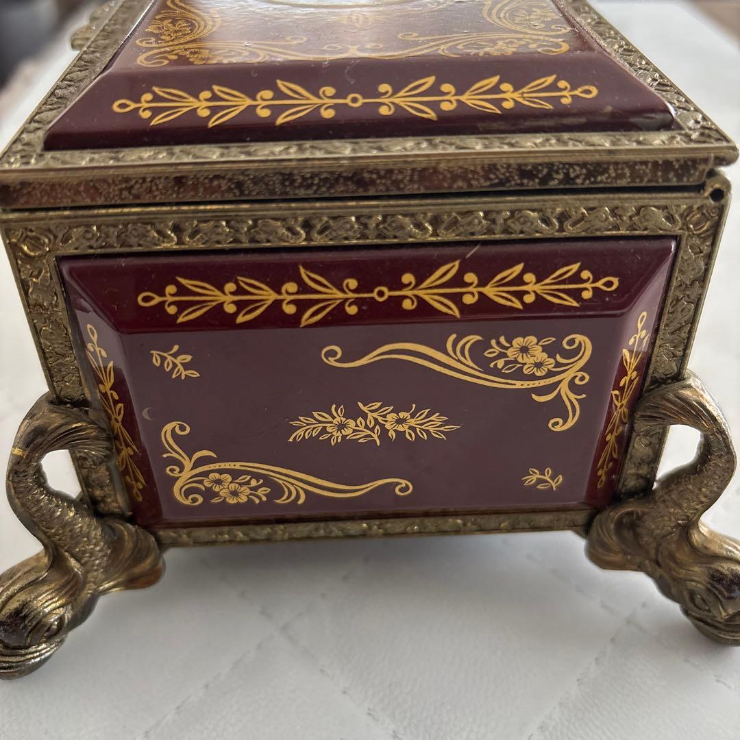 【ヴィンテージ】イタリア風 象嵌細工調 オルゴール兼小物入れ