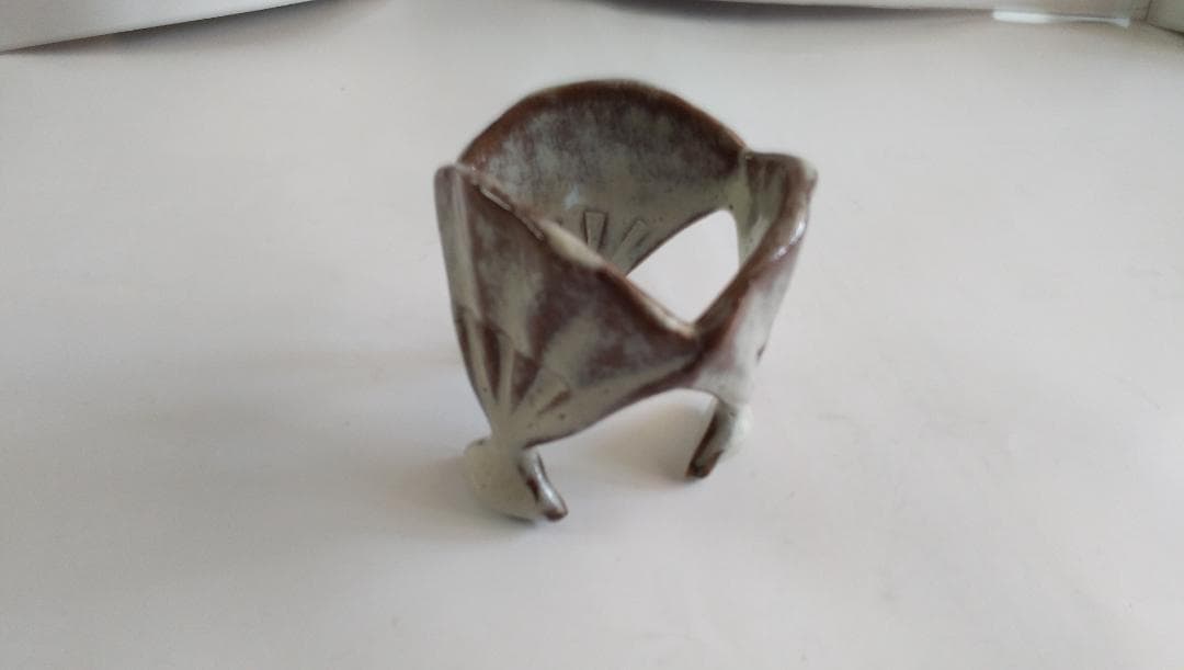 亀井楽山 高取焼 三扇 蓋置 師 十四代味楽 茶道具 新品 未使用 です