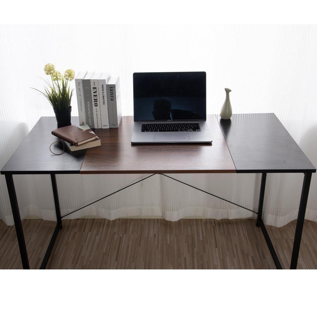 【2個セット】【ブラック+ラスティック】パソコンデスクシンプル極簡易デスク木製机