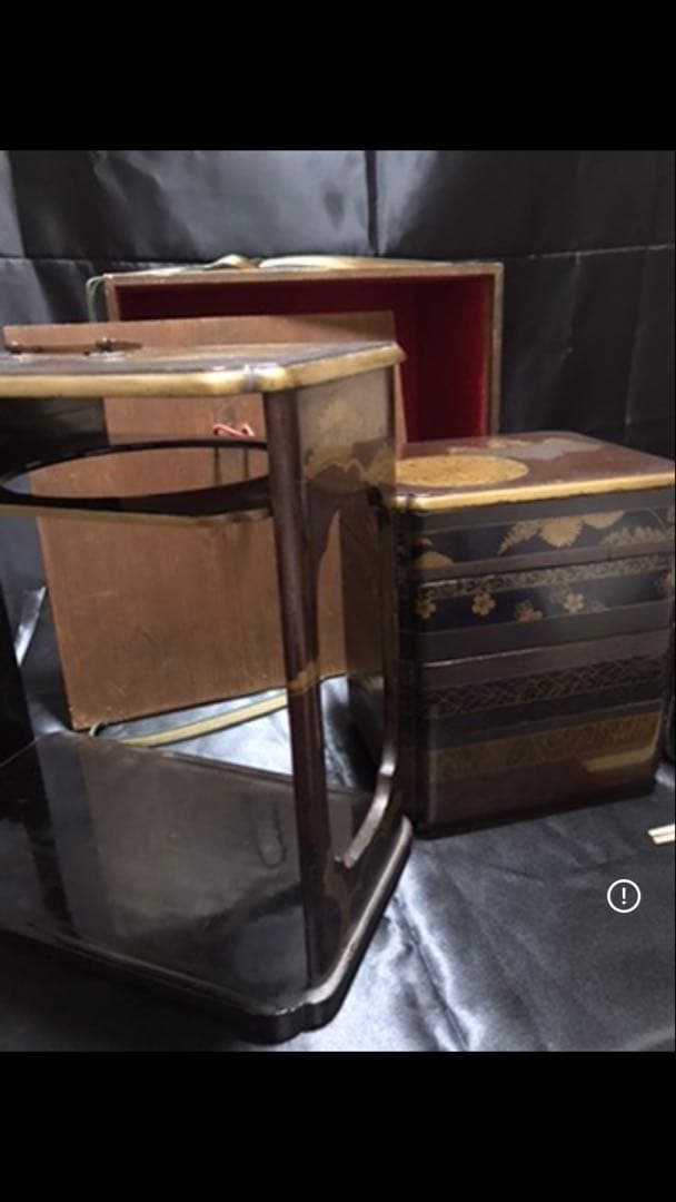 江戸時代 野弁当 重箱 蒔絵提重 骨董 五七桐と菊紋！豪華！ - メルカリ