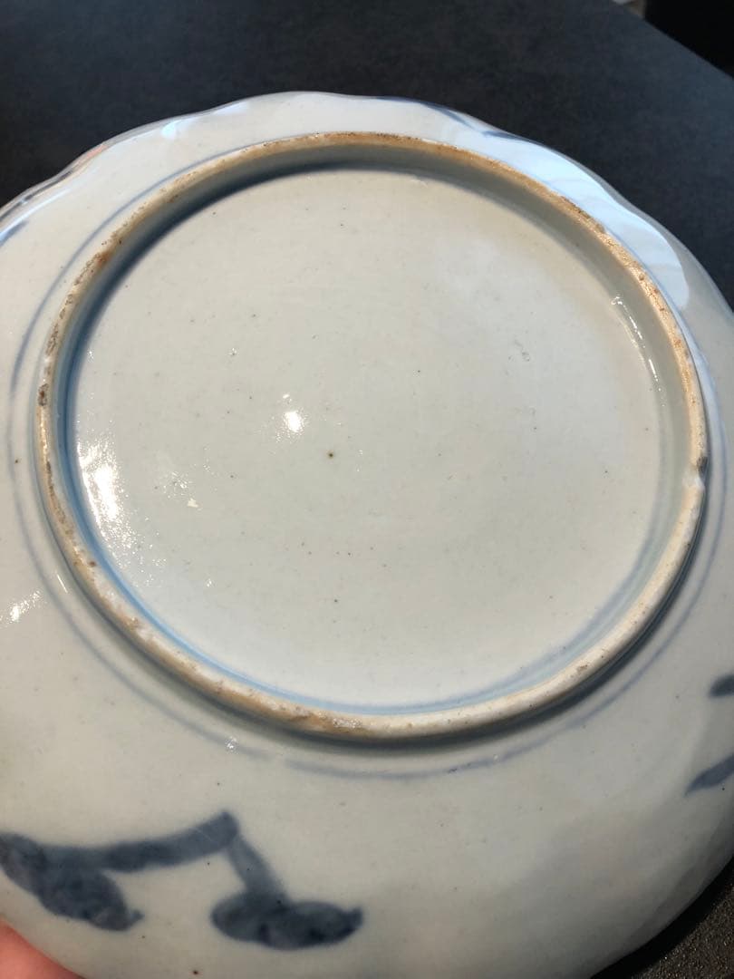 七寸 中皿 伊万里焼 色絵 四方襷丸文 4枚セット