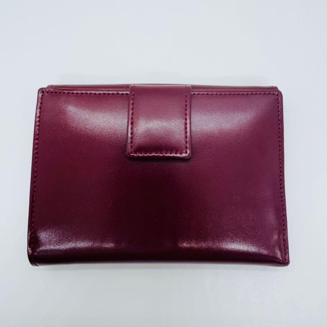 ✨PRADA✨プラダ✨バーガンディ✨レザー✨ヴィンテージ✨二つ折り財布✨