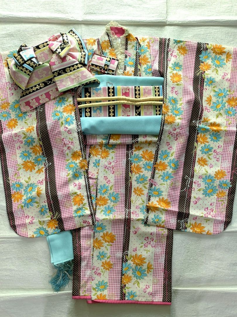 7歳　ぷちぷり・デイジーラバーズ　七五三　お着物フルセット