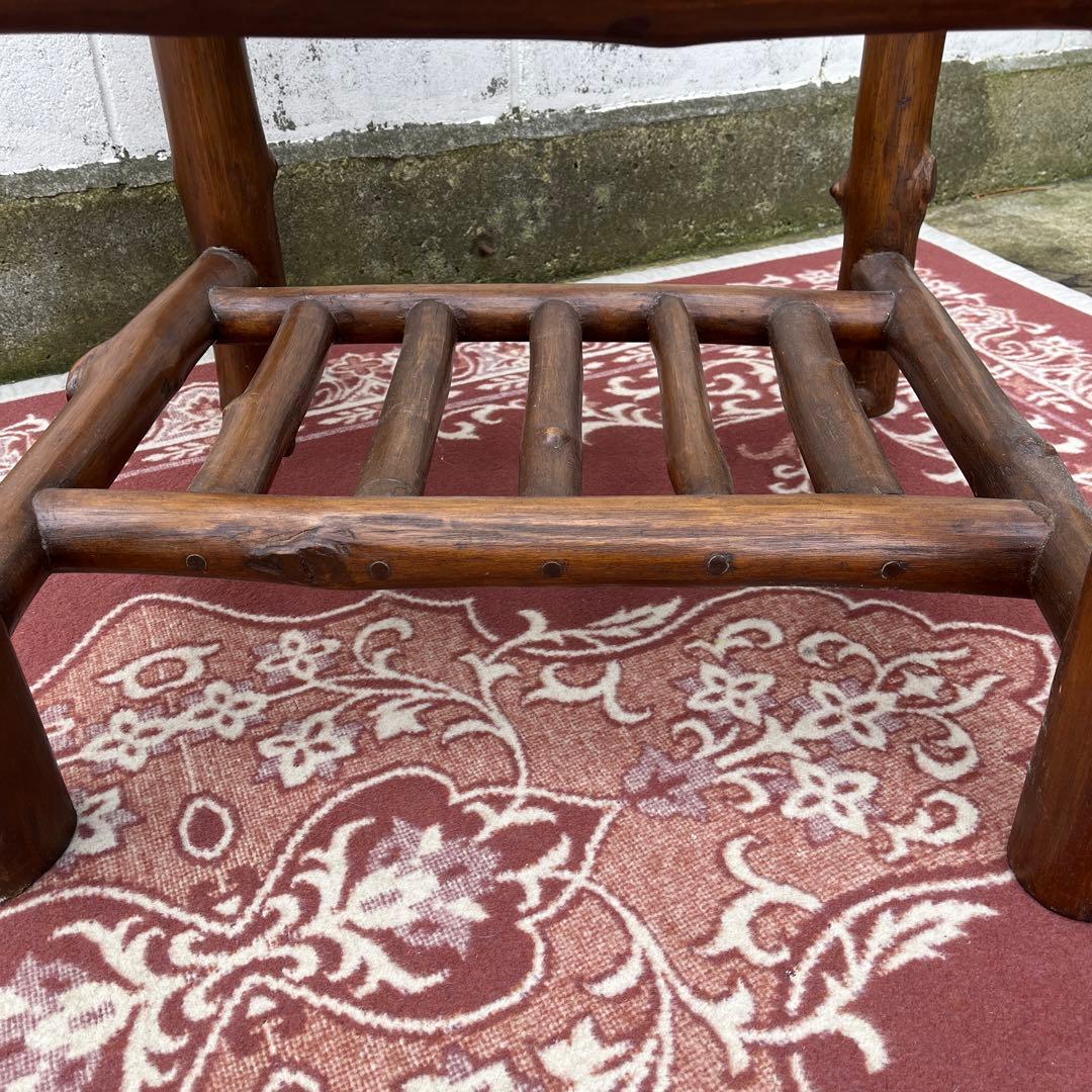 古家具ビンテージ品◾️ガラス天板 スクエア型 サイドテーブル コーヒーテーブル