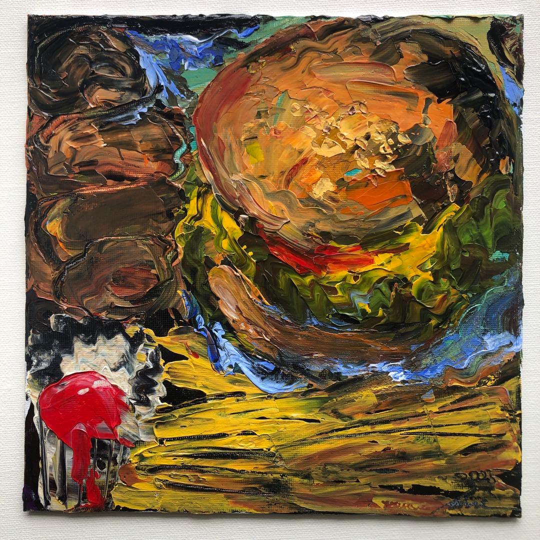 油彩『Burger Set』