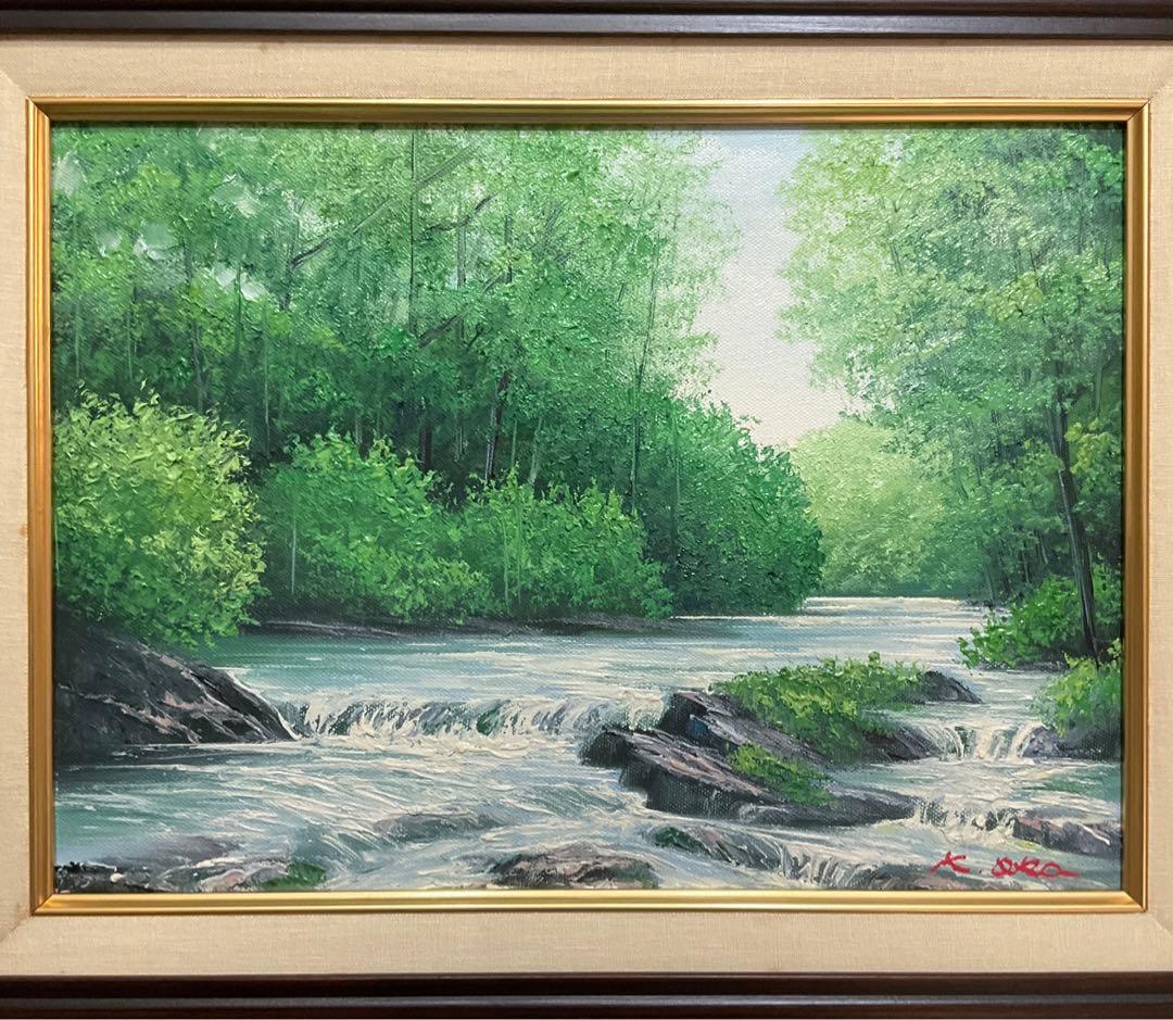 専用・絵画・額縁・油絵・岡 恵一・奧入瀬・F 4号・美術品・インテリア