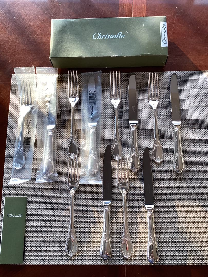 《CHRISTOFLE MARLY》アフタヌーンティー用シルバーナイフ＆フォーク