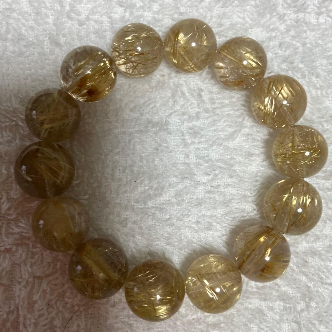 ルチルクォーツ大粒14ミリ球 大幅にお値引、購入価格158000円です。