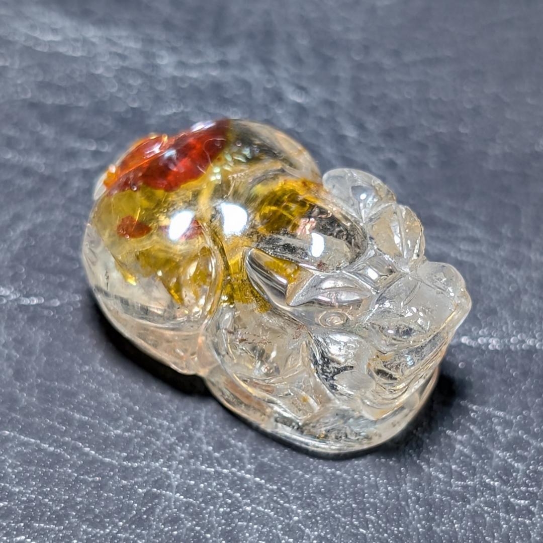 ライモナイトインクォーツ オーロラ入り貔貅 成功へと導くパワーストーン オブジェ