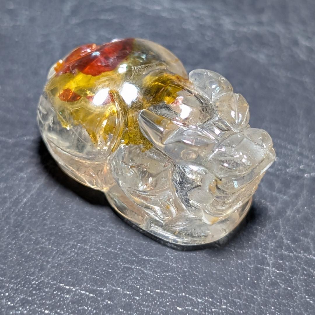 ライモナイトインクォーツ オーロラ入り貔貅 成功へと導くパワーストーン オブジェ