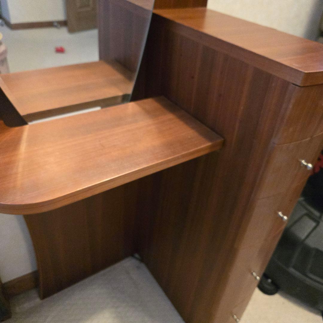 化粧台 サーフボード型 ライト付 収納 ミラー 全身鏡 寝室 メイ