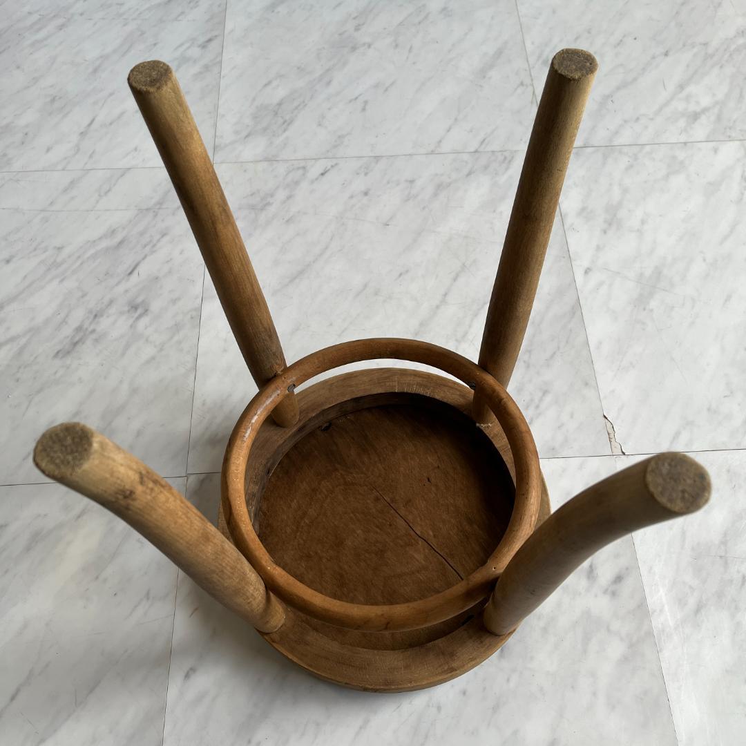 希少 ヴィンテージ レトロ 古い椅子 秋田木工 スツール 木製スツール