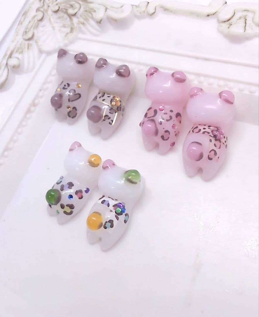 レジン パーツ レオパード ヒョウ柄 ぐで猫