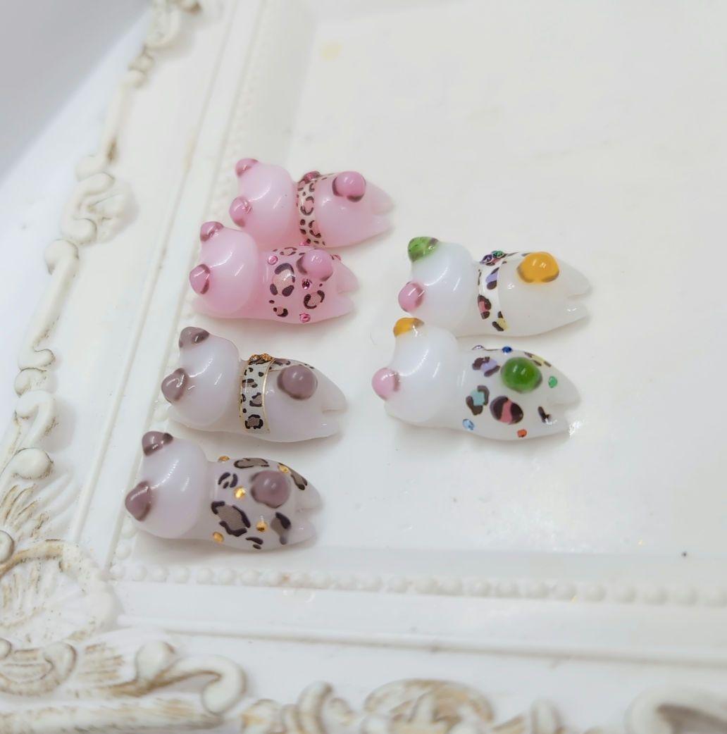 レジン パーツ レオパード ヒョウ柄 ぐで猫