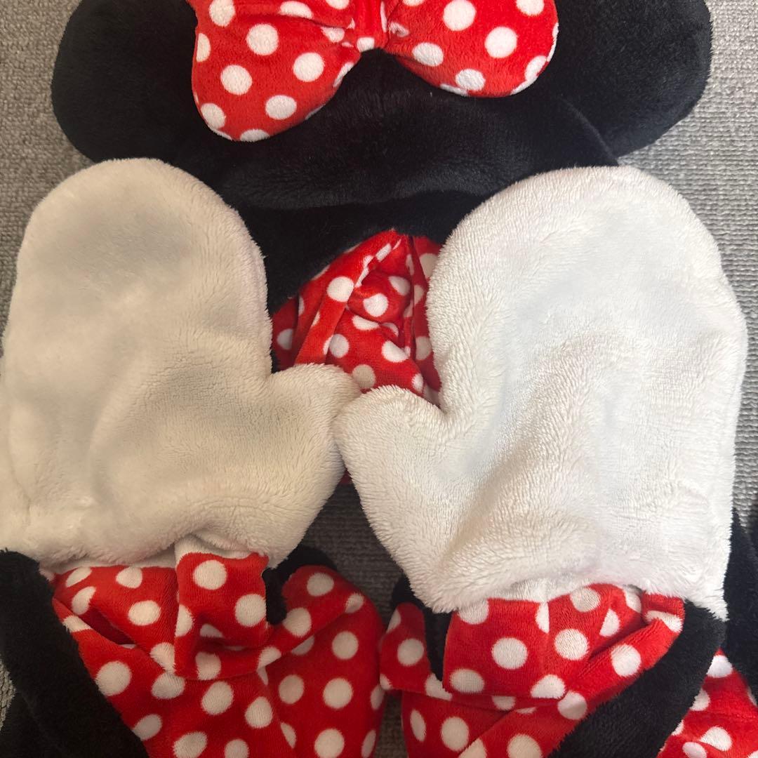 ミニーマウス マフラーキャップ ファンキャップ ディズニー ヘアピン