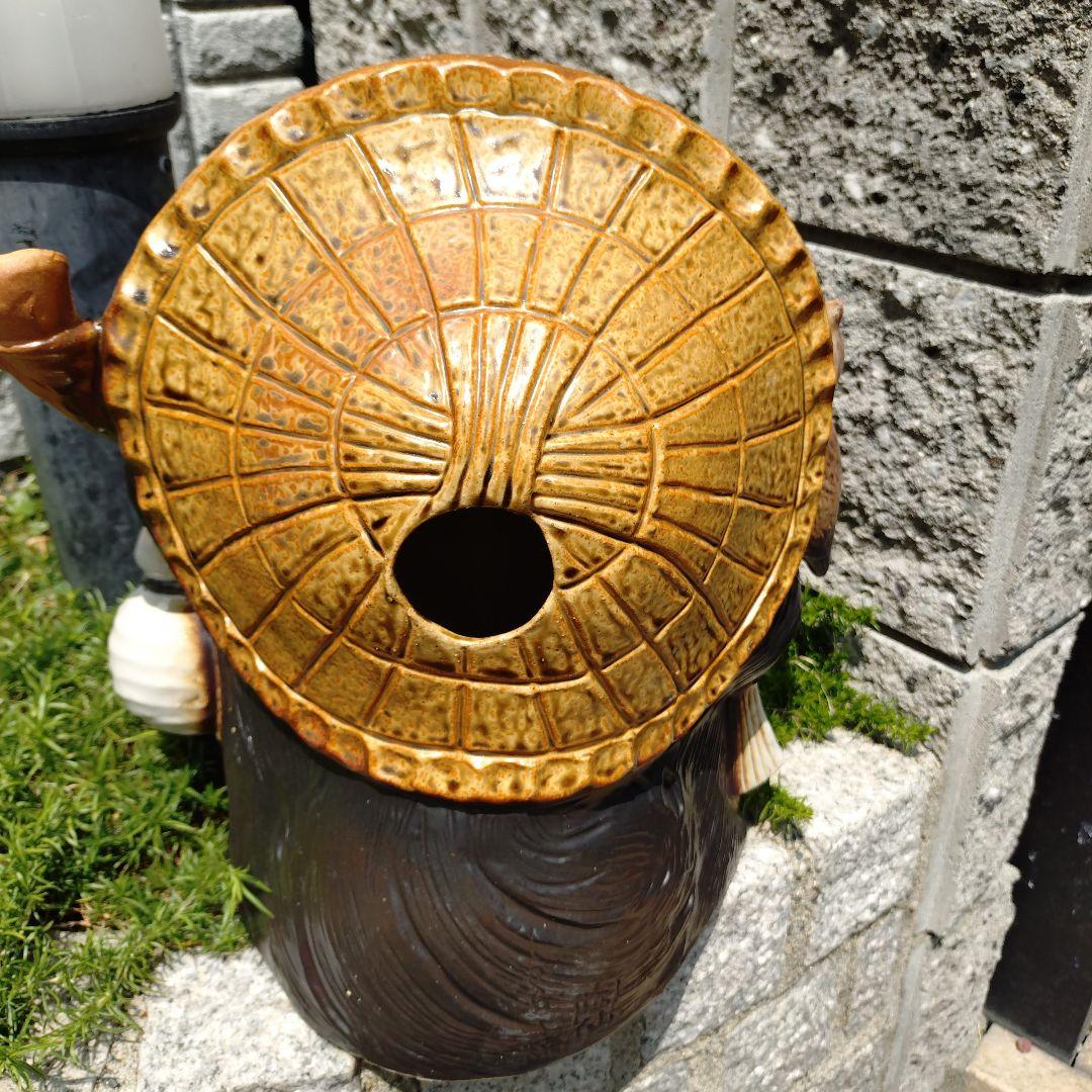 信楽焼　11号開運ふくろう付き福狸　11号福狸の2個セット