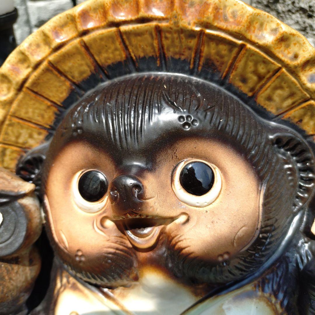 信楽焼　11号開運ふくろう付き福狸　11号福狸の2個セット