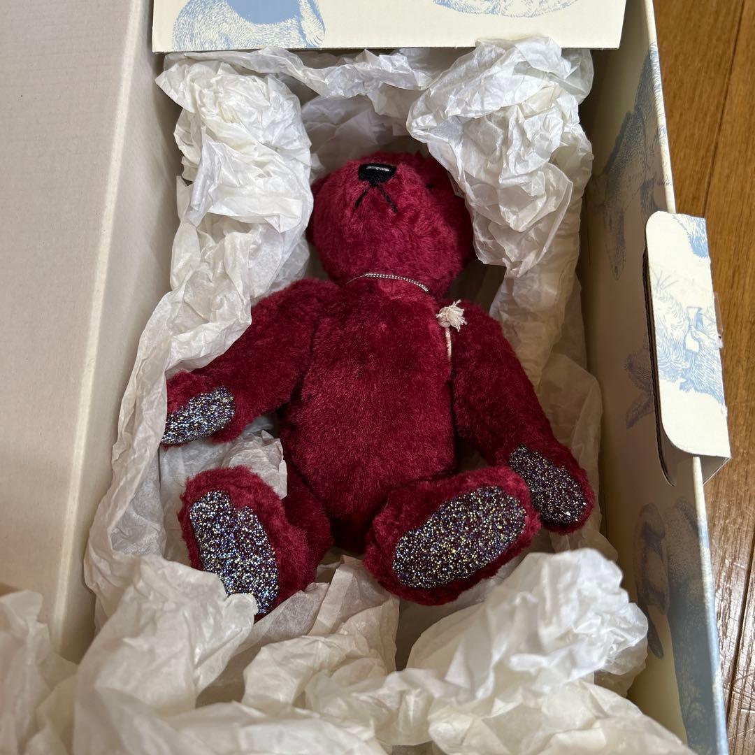 シュタイフ　限定品　白タグ　ルビー スワロフスキー テディベア