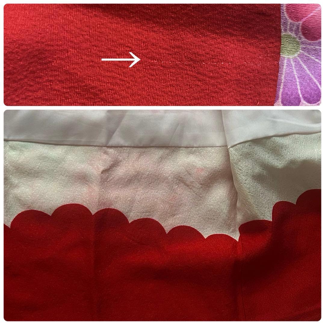 七五三 3歳 絞り 被布 着物 絹 三歳 赤 草履 753 女の子 子供着物 白