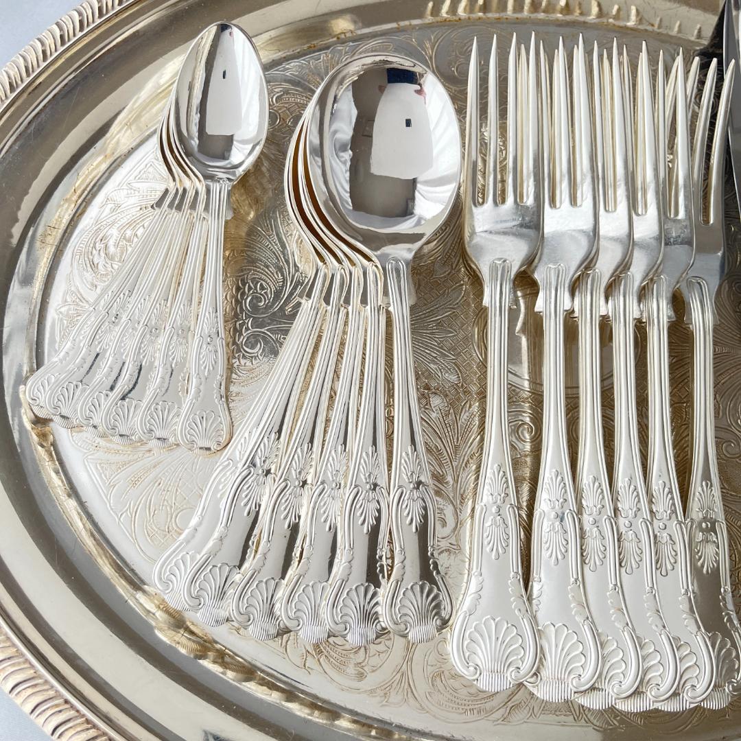 【Smith Seymour】 キングスパターンのディナーセット 6名用26本組