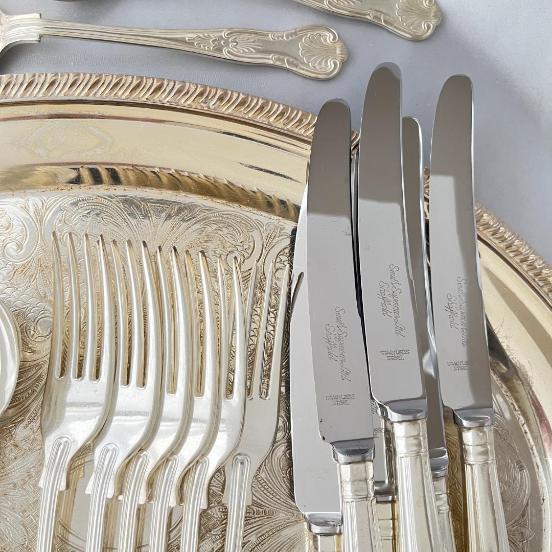 【Smith Seymour】 キングスパターンのディナーセット 6名用26本組