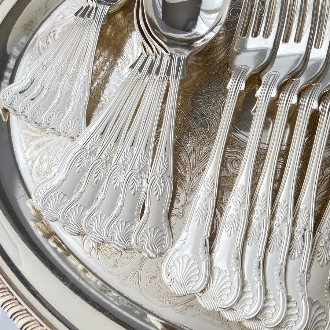 【Smith Seymour】 キングスパターンのディナーセット 6名用26本組