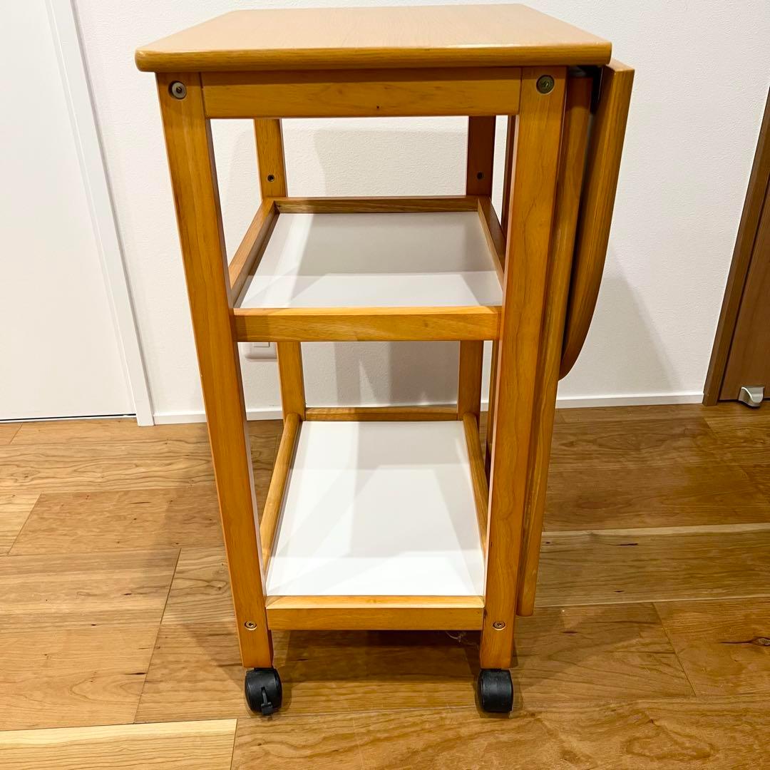 キッチンワゴン キャスター付き サイドテーブル 折りたたみ 棚 ラック 収納