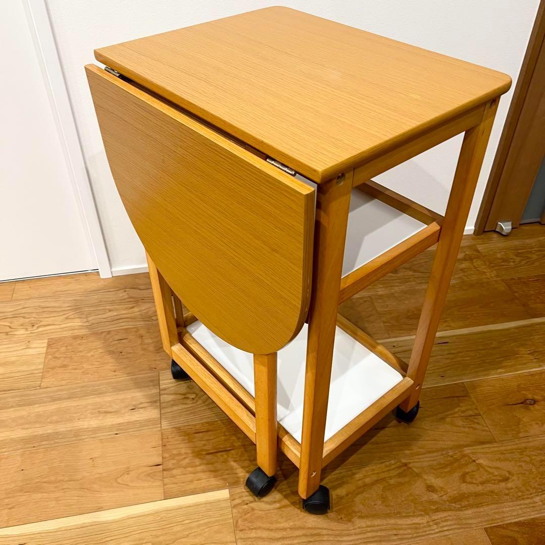 キッチンワゴン キャスター付き サイドテーブル 折りたたみ 棚 ラック 収納