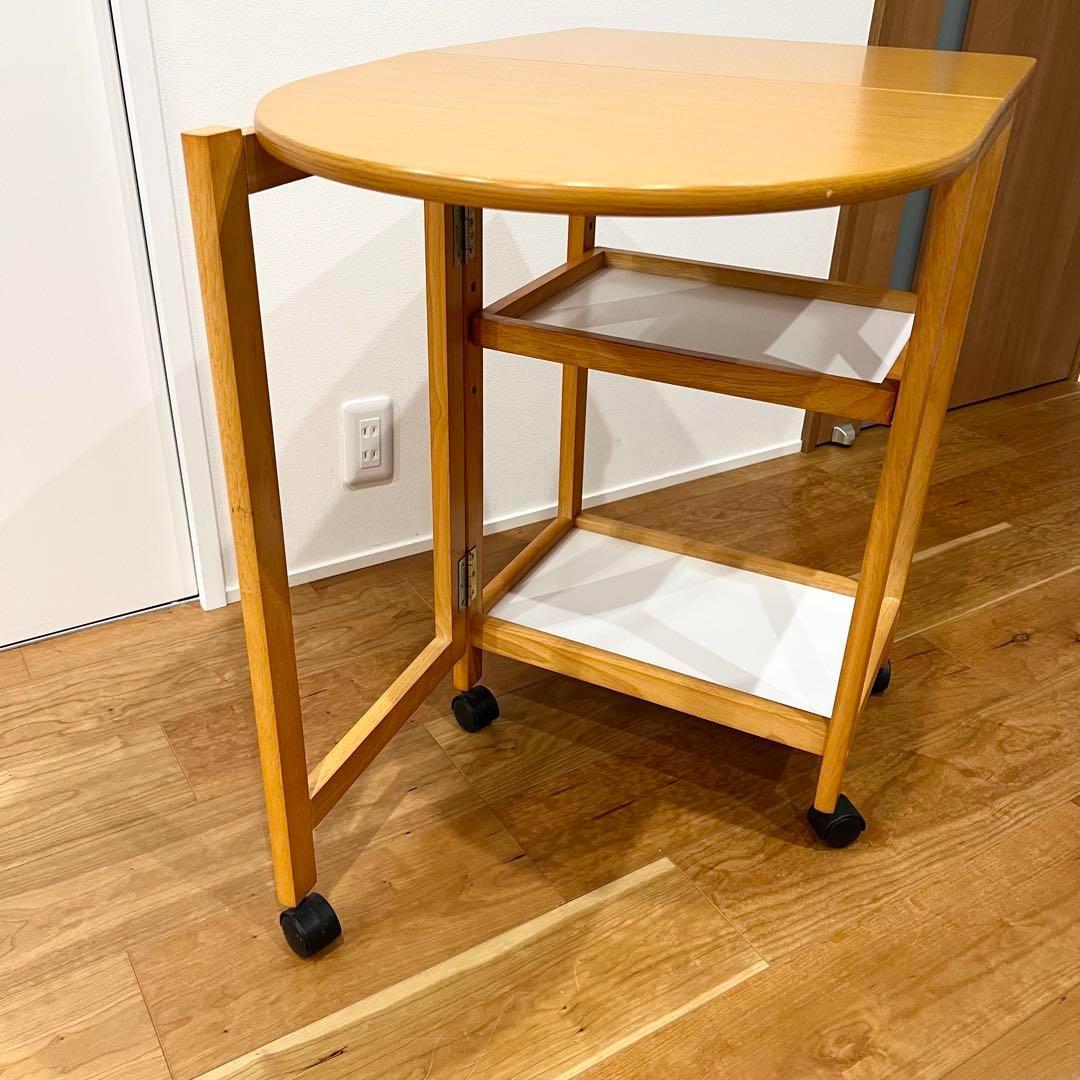 キッチンワゴン キャスター付き サイドテーブル 折りたたみ 棚 ラック 収納