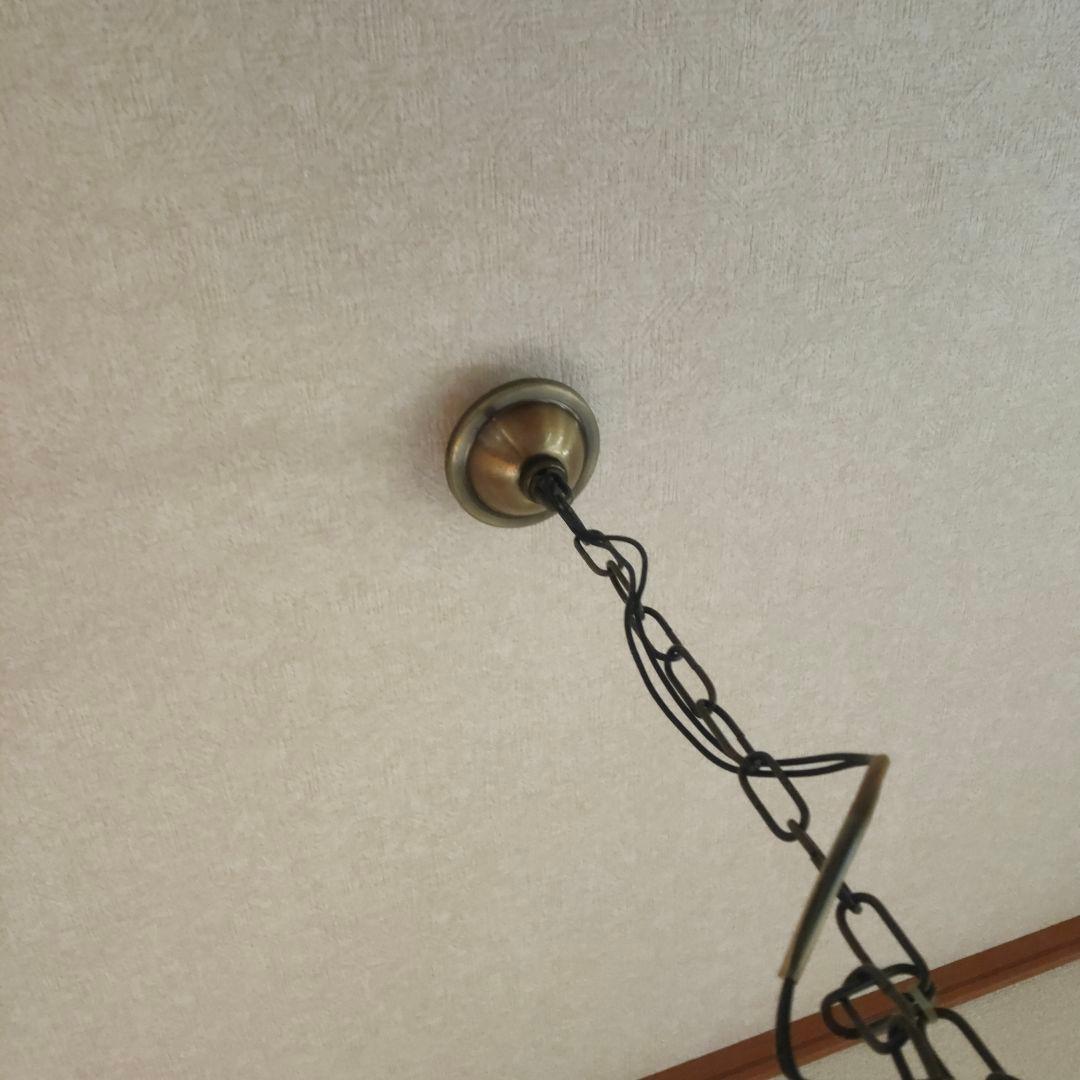 アイアンシャンデリアステンドグラスアンティーク骨董ヴィンテージシーリングライト