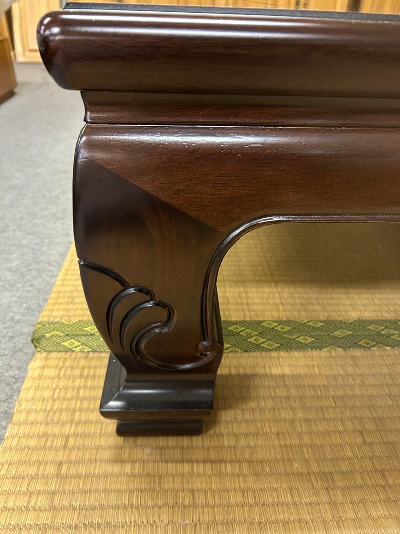 展示品 カリモク 新品 座卓　開梱設置付　紫檀 座敷机 すれ傷 現品処分