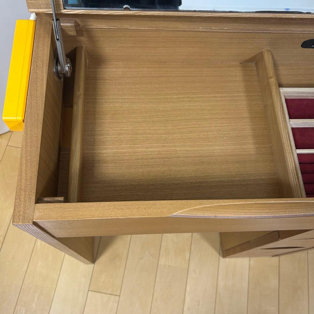天然木　アルダー　デスクドレッサー　2wayドレッサー　化粧台　家具の大丸