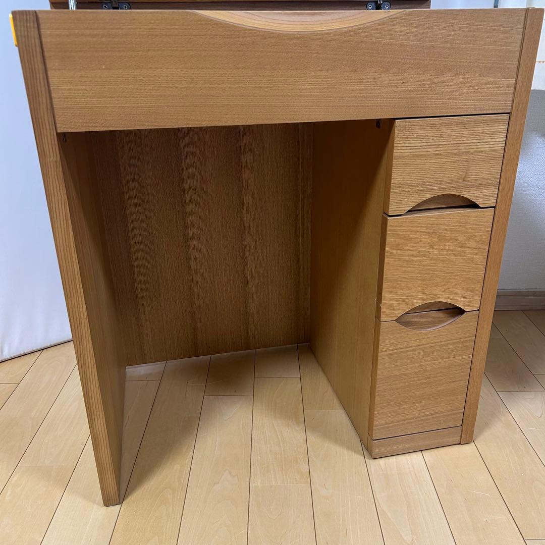 天然木　アルダー　デスクドレッサー　2wayドレッサー　化粧台　家具の大丸