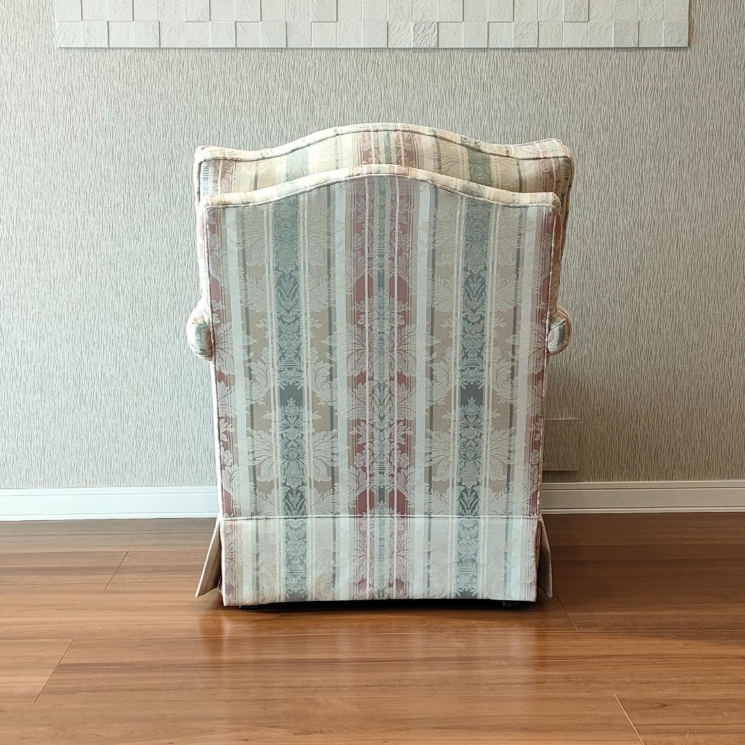 〈美品〉トーマスビル　一人掛けソファ　米国製　クッション付き①