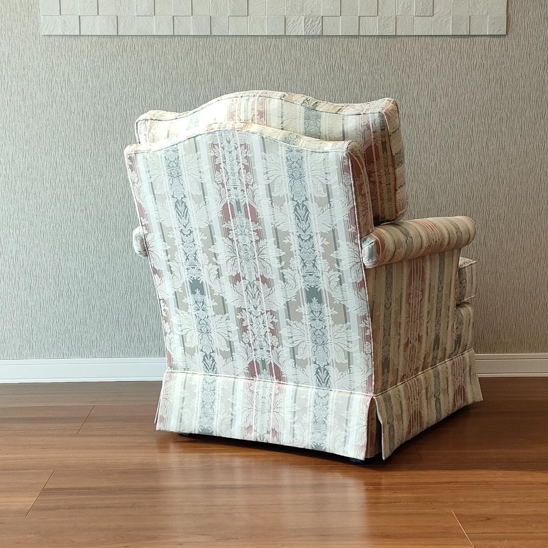 〈美品〉トーマスビル　一人掛けソファ　米国製　クッション付き①