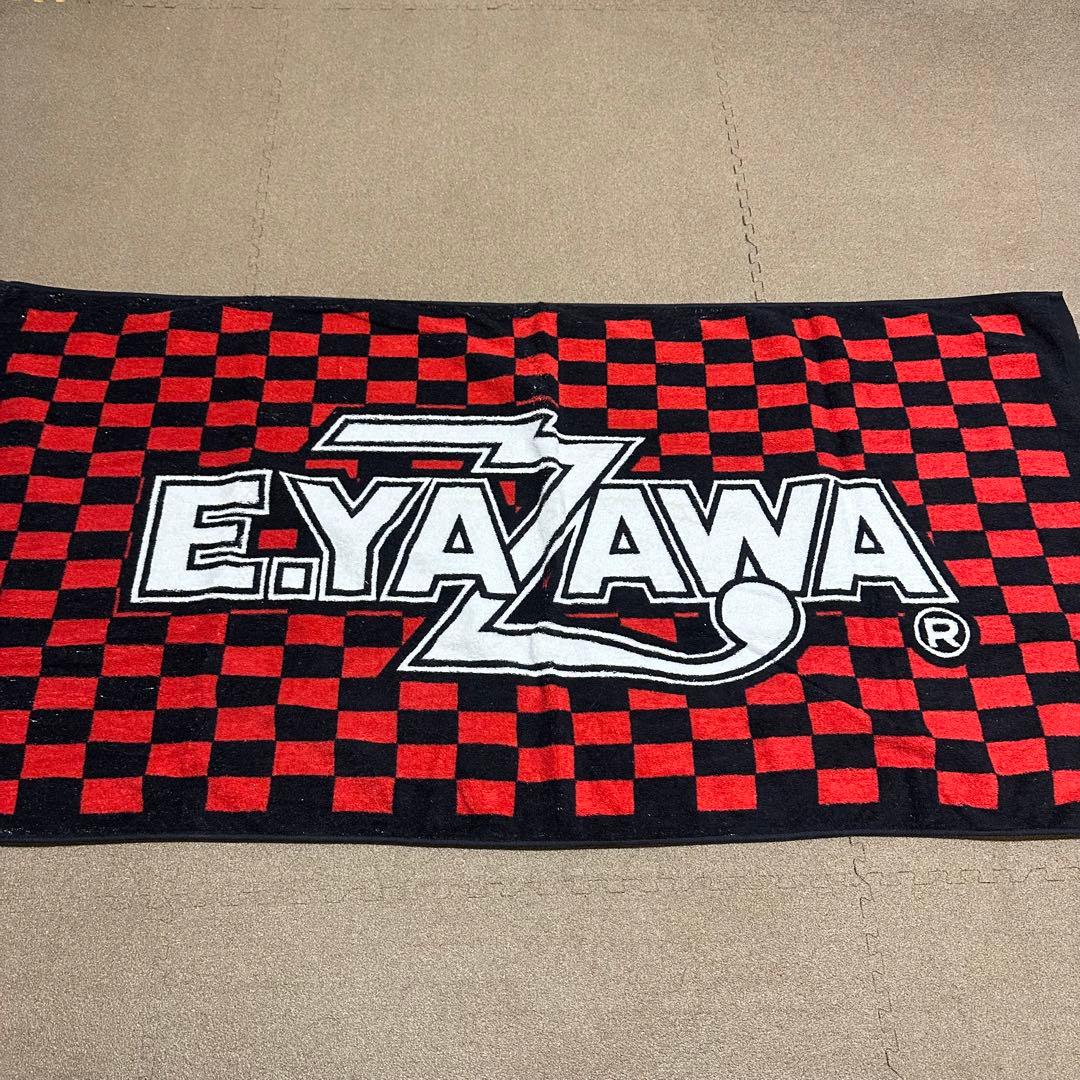 美品】矢沢永吉/ジュニアビーチタオル/ロゴ/チェッカーフラッグ風/希少