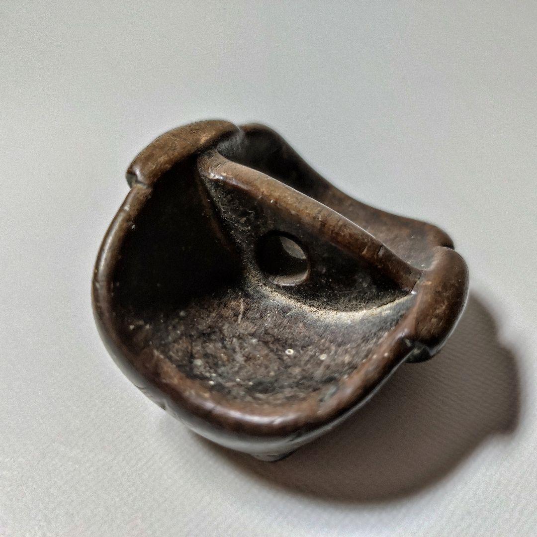 柘植般若面根付　江戸時代柘植