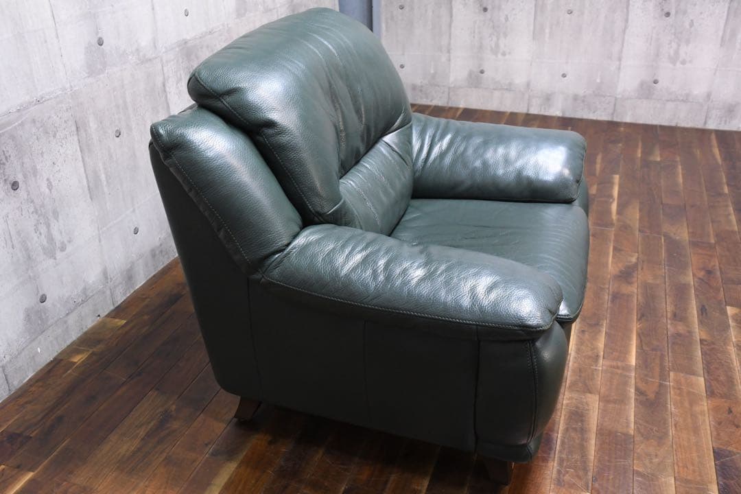 ECK100 IDC大塚家具 オースチン 1人掛けソファ レザー/総本革張り