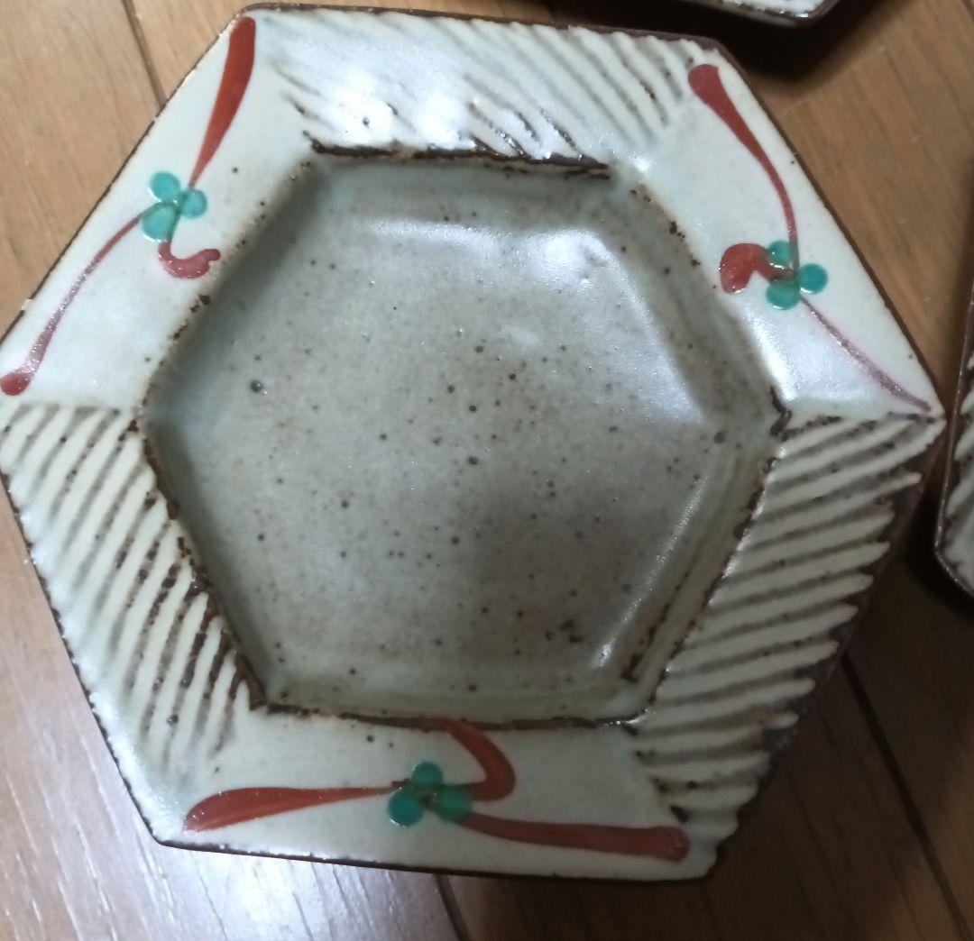 益子焼島岡達三六角組皿 6枚