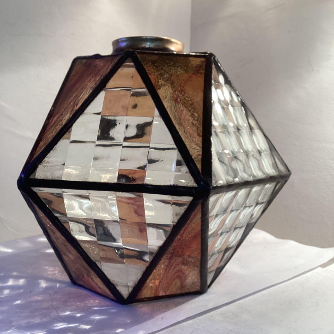 ステンドグラスランプ住宅用　12角2段ペンダントランプシェード1854)