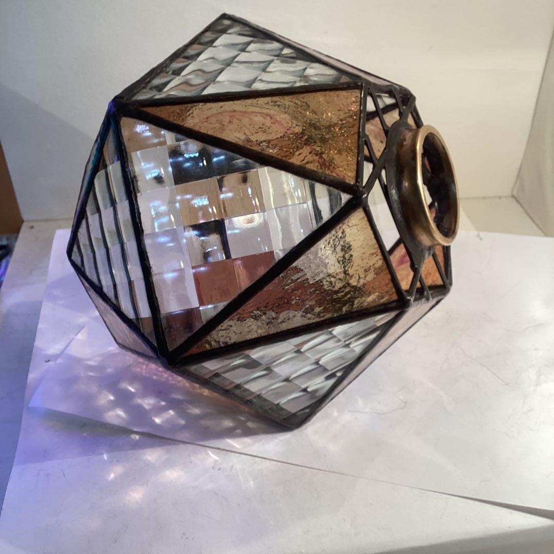 ステンドグラスランプ住宅用　12角2段ペンダントランプシェード1854)