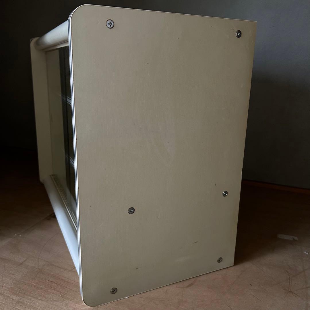 ホワイト ガラス収納棚 3段