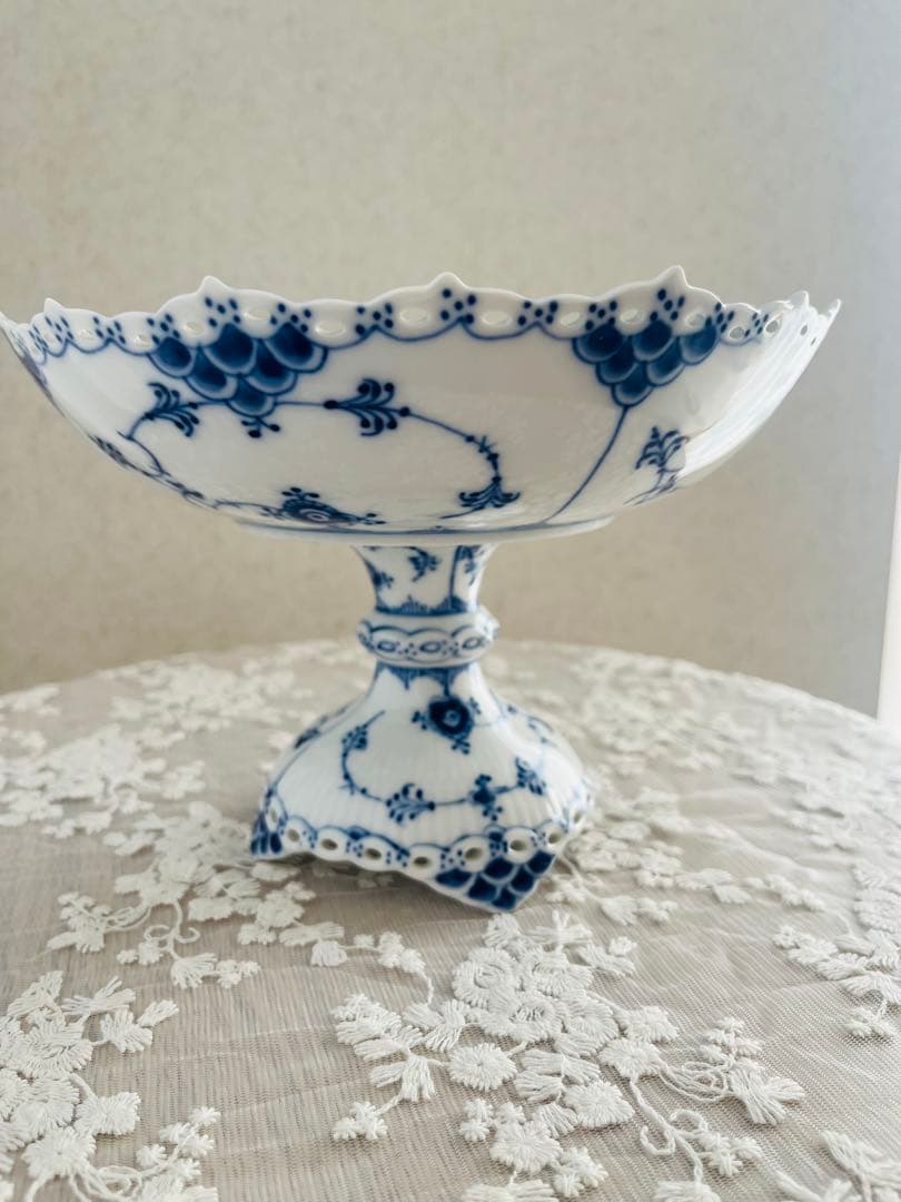 ロイヤルコペンハーゲン　ブルーブルーテッド　フルレース　コンポート