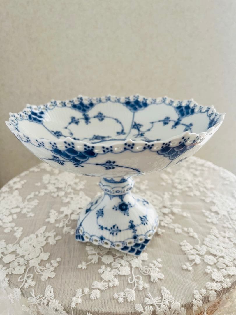 ロイヤルコペンハーゲン　ブルーブルーテッド　フルレース　コンポート