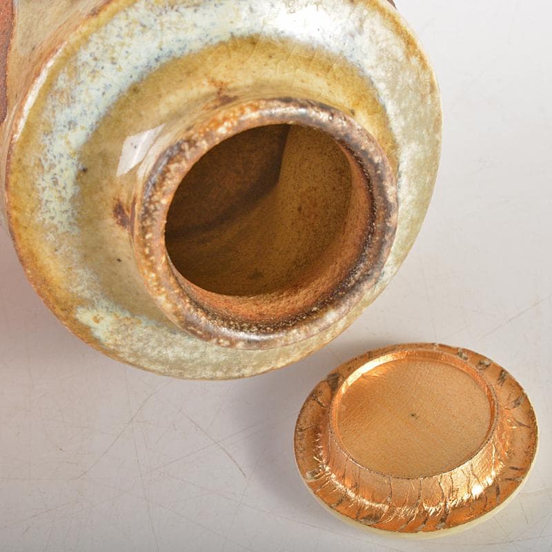 eyeknow74様専用 伊賀西山窯坂本瀧山作茶入古代和更紗仕覆付V R6732