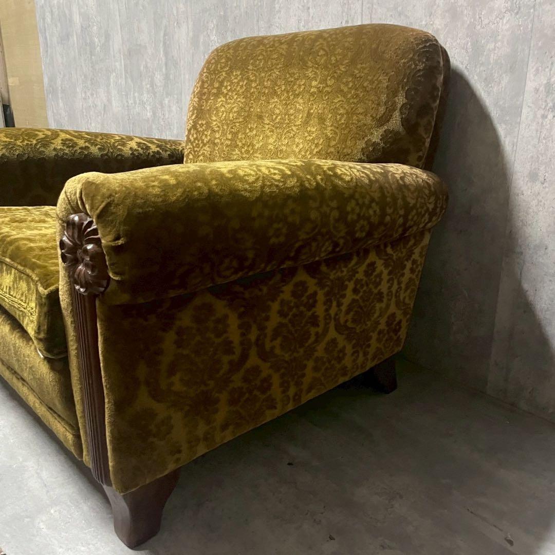 昭和レトロ 1人掛け ソファー① ダマスク柄 花柄 アームチェア アンティーク