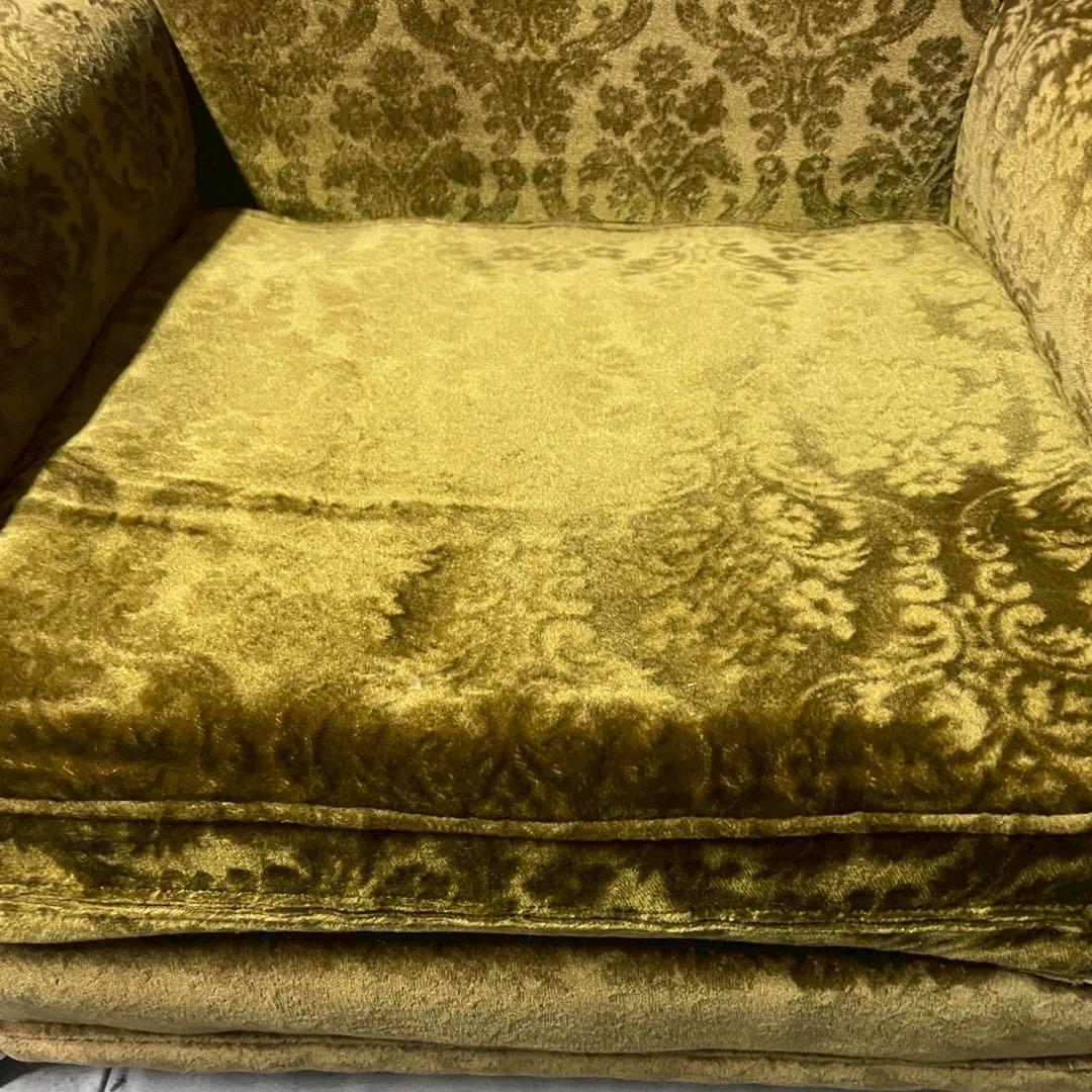 昭和レトロ 1人掛け ソファー① ダマスク柄 花柄 アームチェア アンティーク