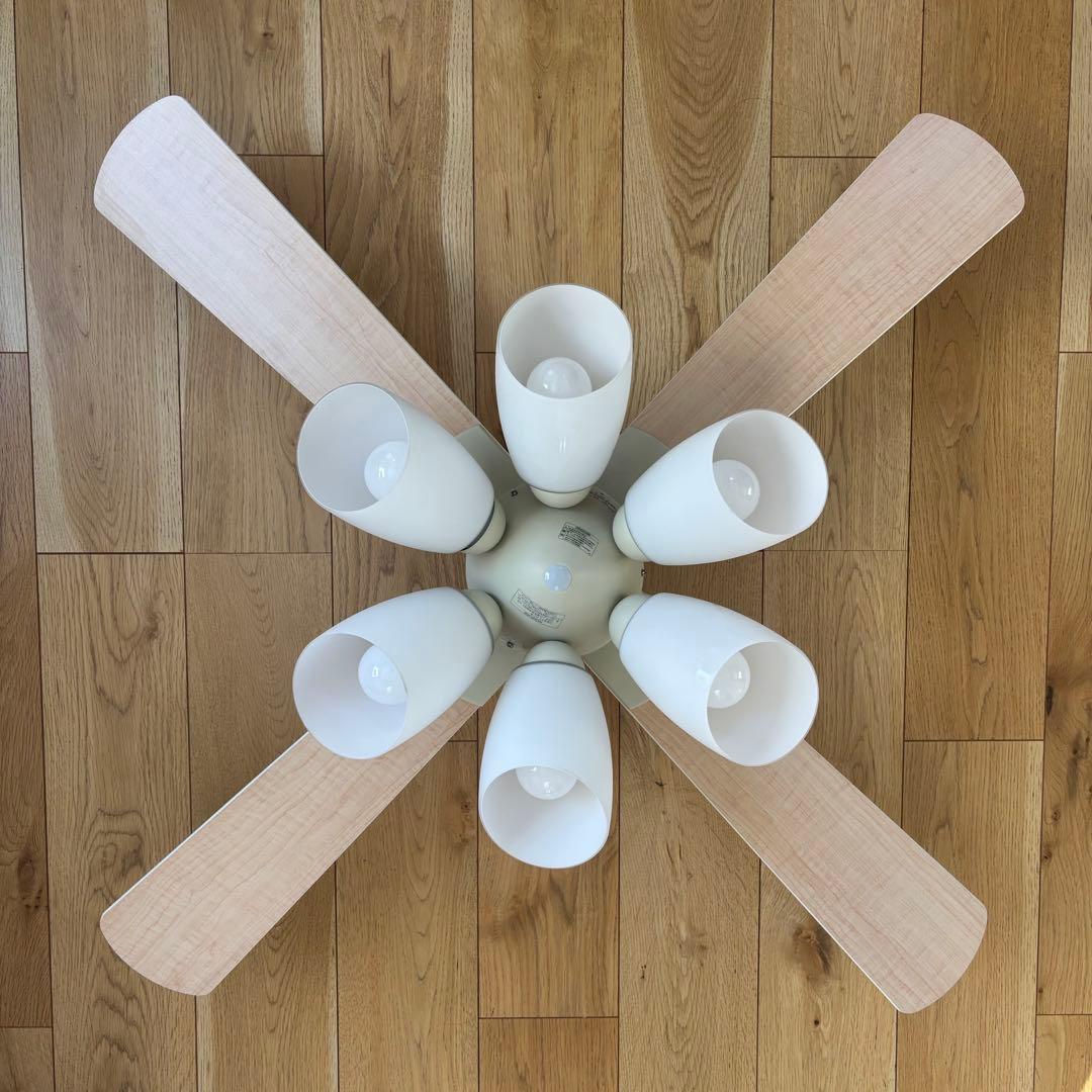 コイズミ シーリング ファン ライト リモコン リビング ホワイト ウッド 家電