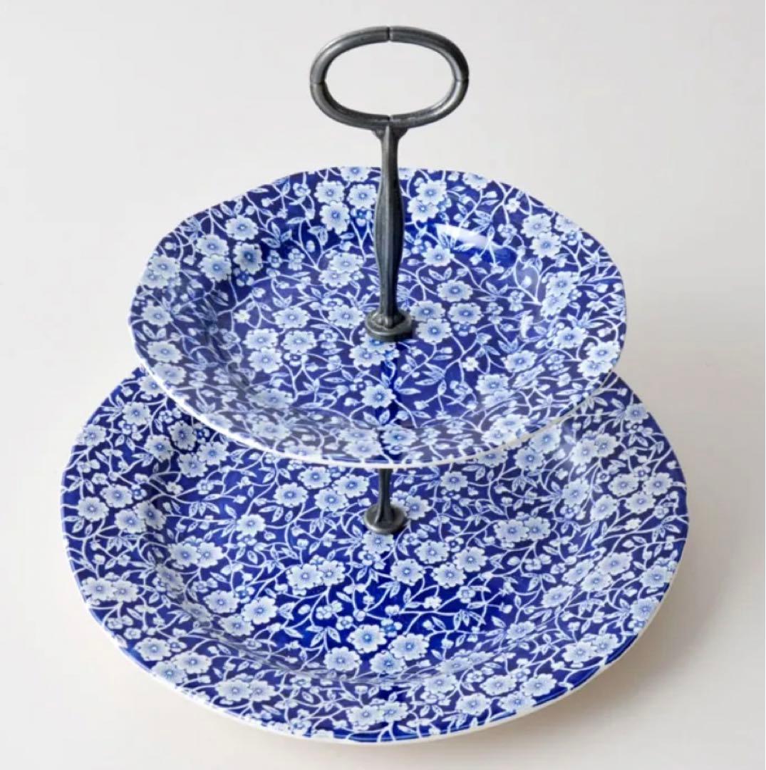 Burleigh ブルーキャリコ ティットビット ＊ ケーキスタンド 2段